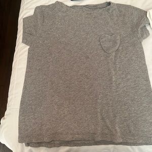 Crewcuts girls t-shirts with heart pocket white and grey